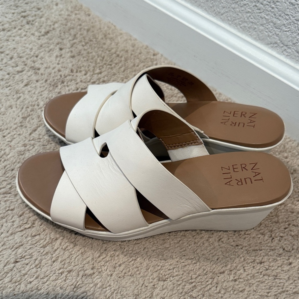 Naturalizer White Wedge Sandals - Picture 4 of 7
